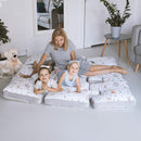 kussenpuzzel junior 145 cm katoen wit/blauw 9-delig