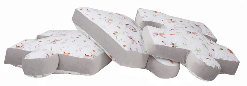 kussenpuzzel junior 145 cm katoen wit/bruin 9-delig