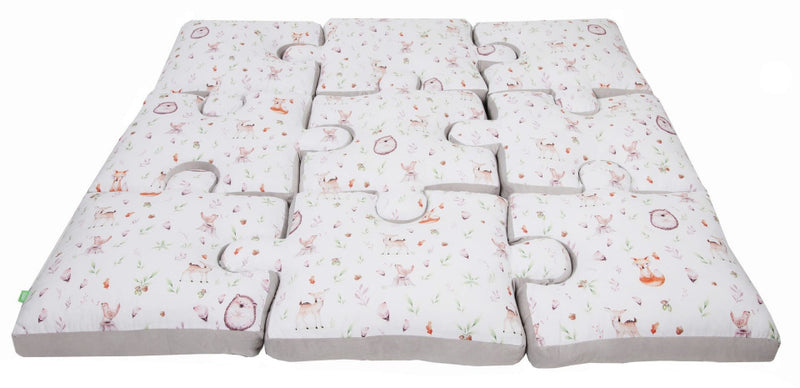 kussenpuzzel junior 145 cm katoen wit/bruin 9-delig