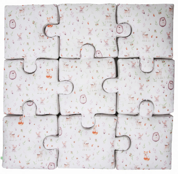 kussenpuzzel junior 145 cm katoen wit/bruin 9-delig