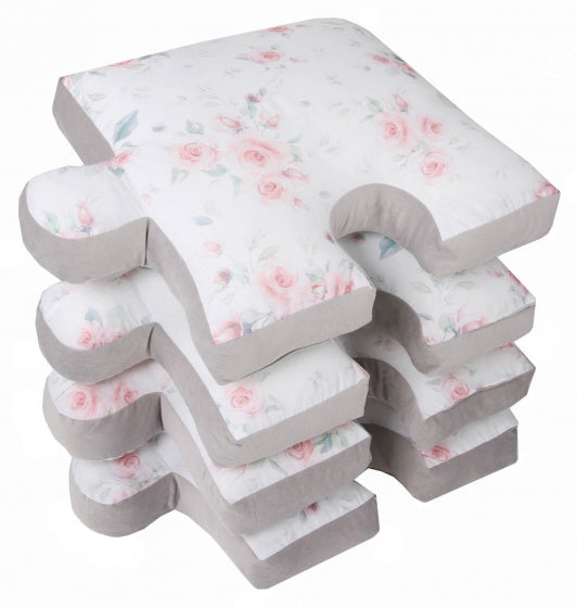 kussenpuzzel junior 145 cm katoen wit/roze 9-delig