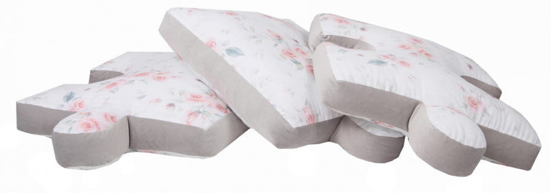 kussenpuzzel junior 145 cm katoen wit/roze 9-delig