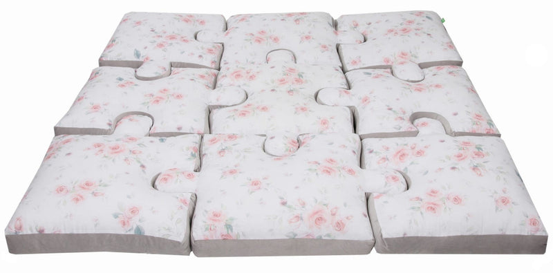 kussenpuzzel junior 145 cm katoen wit/roze 9-delig