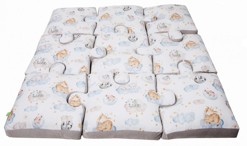 kussenpuzzel junior 145 x 145 cm katoen wit 9-delig