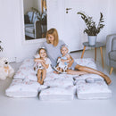 kussenpuzzel junior 145 cm katoen wit/roze 9-delig