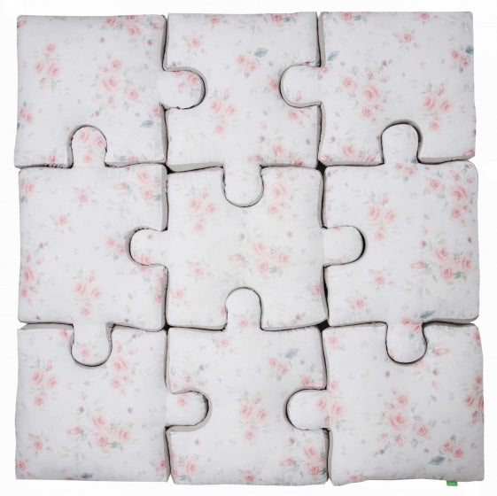 kussenpuzzel junior 145 cm katoen wit/roze 9-delig