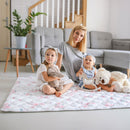 speelmat anti-slip junior 150 x 130 cm katoen wit/roze