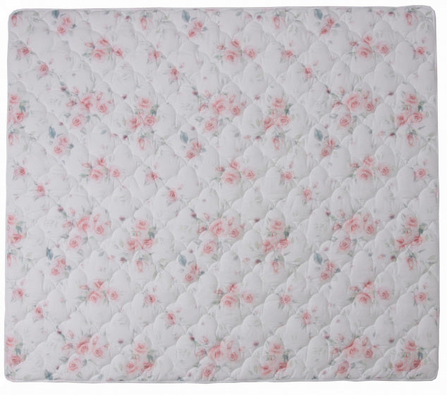 speelmat anti-slip junior 150 x 130 cm katoen wit/roze