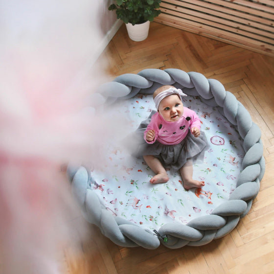 speelmat junior 100 cm polykatoen lichtgrijs