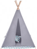 tipi-tent junior 140 cm katoen grijs/groen 6-delig