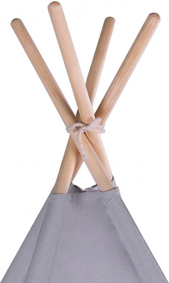 tipi-tent junior 140 cm katoen grijs/groen 6-delig