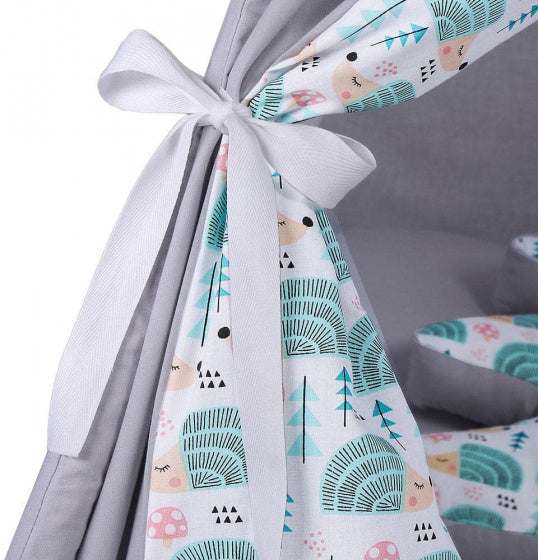 tipi-tent junior 140 cm katoen grijs/groen 6-delig