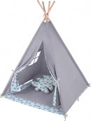 tipi-tent junior 140 cm katoen grijs/groen 6-delig