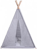 tipi-tent junior 140 cm katoen grijs/wit 6-delig