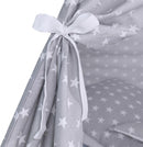 tipi-tent junior 140 cm katoen grijs/wit 6-delig