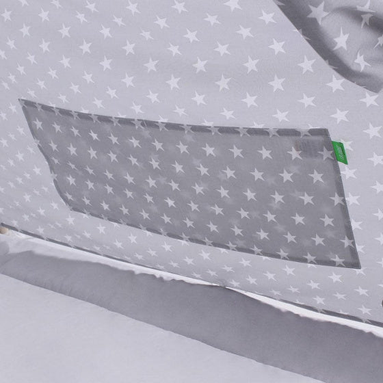 tipi-tent junior 140 cm katoen grijs/wit 6-delig