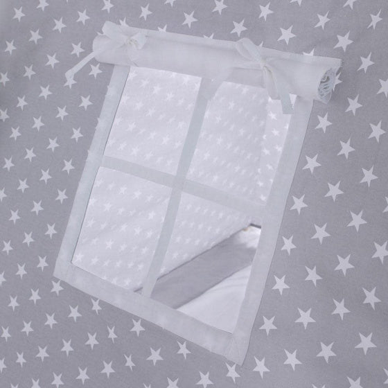 tipi-tent junior 140 cm katoen grijs/wit 6-delig