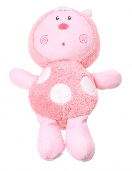 Glow In The Dark knuffel lieveheersbeestje roze 27 cm