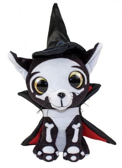 knuffel Lumo Cat Spooky Classic 15 cm zwart/wit