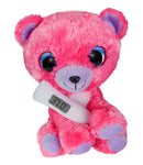 knuffelbeer met thermometer junior 15 cm pluche roze