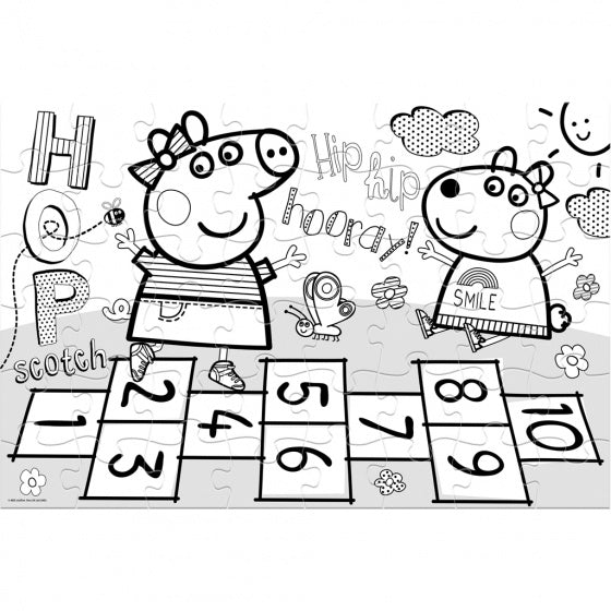 vloerpuzzel 2-in-1 Peppa Pig junior 90 cm 48-delig