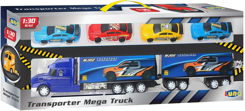 autotransporter WJ950 jongens 1:30 blauw 6-delig