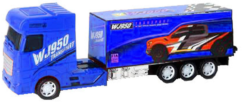 autotransporter trucks jongens 1:30 blauw 4-delig