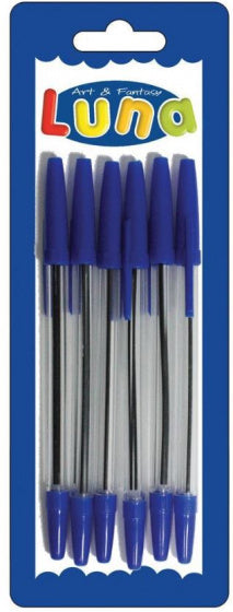 balpennen 15 cm blauw 6 stuks