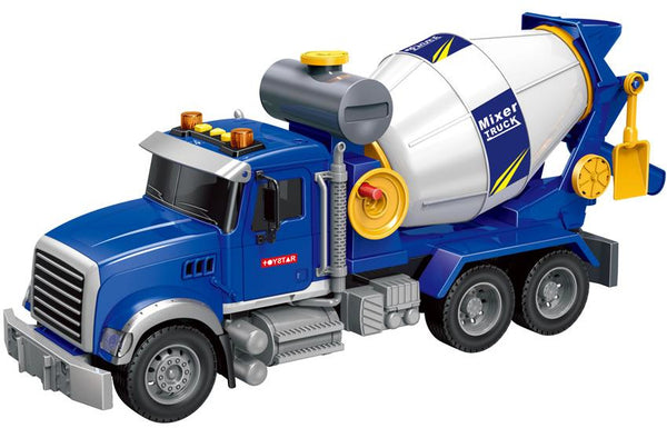 betonmixer Mega Truck junior 40,5 x 16 cm frictie blauw