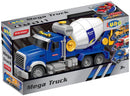 betonmixer Mega Truck junior 40,5 x 16 cm frictie blauw