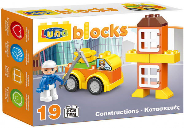 Blocks bouwset bouwplaats junior 19-delig