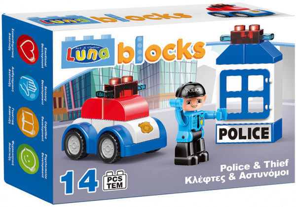 Blocks bouwset politiebureau junior 14-delig