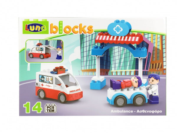 blokkenset ambulance 14-delig