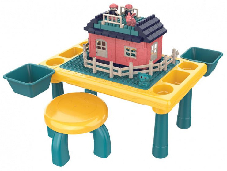 blokkentafel junior 48,4 x 30,2 x 27,2 cm geel 78-delig
