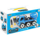brandweerauto met gereedschap 35 x 19 x 13 cm blauw