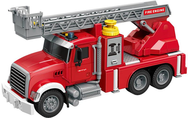 brandweerwagen Mega Truck 35 x 52 cm 1,5V frictie rood