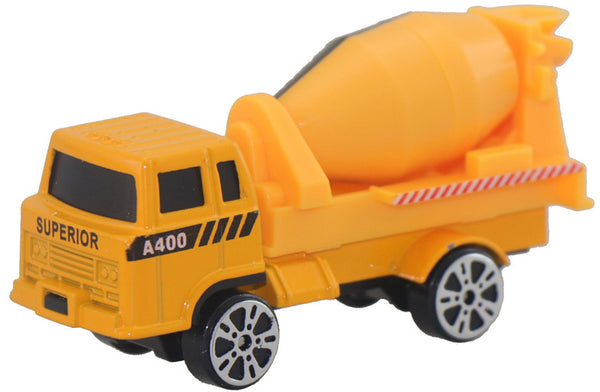 cementwagen Free Wheel Metal Truck junior 8 cm geel