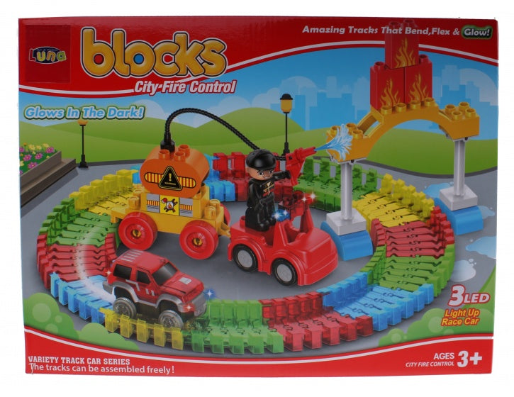 Flexy Blocks Brandweer bouwset glow in the dark 96-delig