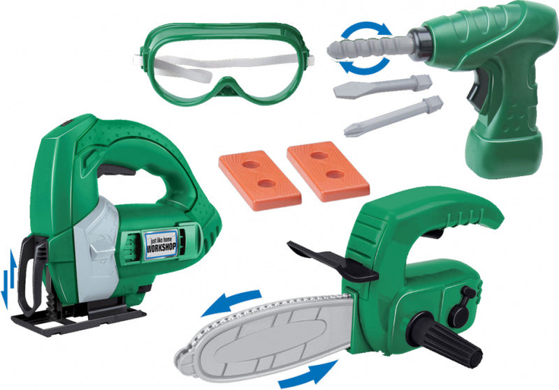 gereedschapset Masterforce junior groen/grijs 9-delig