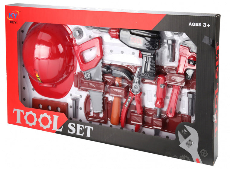 gereedschapsset junior grijs/zwart/rood 17-delig