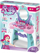 kaptafel Pretty Beauty meisjes turquoise/roze 16-delig