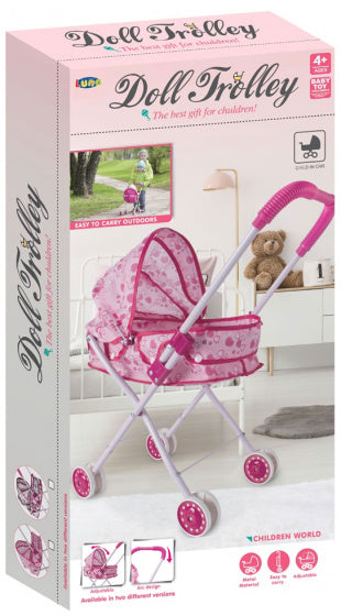 poppenkinderwagen meisjes 27 x 10,5 x 51 cm roze/wit