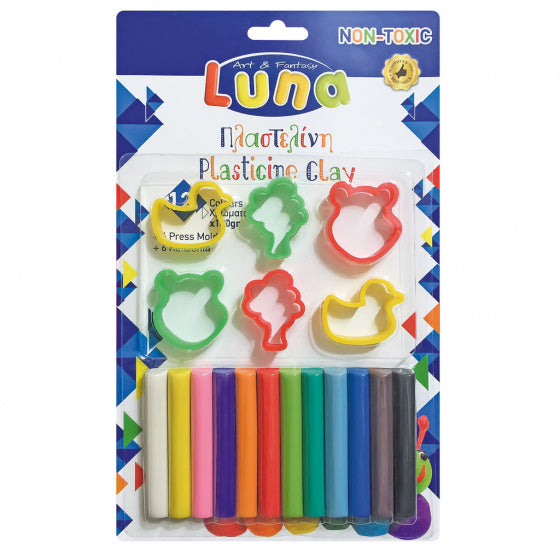 klei met sjablonen junior non-toxic 18-delig