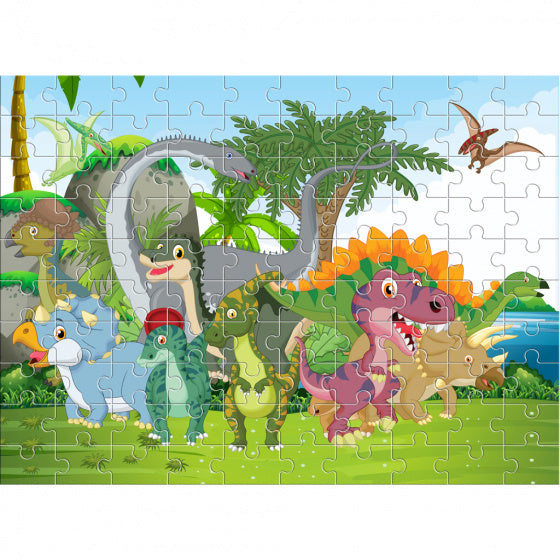 puzzel 2-in-1 Dinosaurussen 49 cm karton 100 stuks