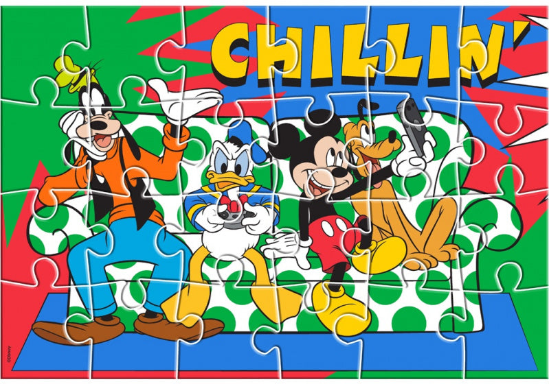 legpuzzel/kleurplaat Mickey Mouse karton 24 stuks