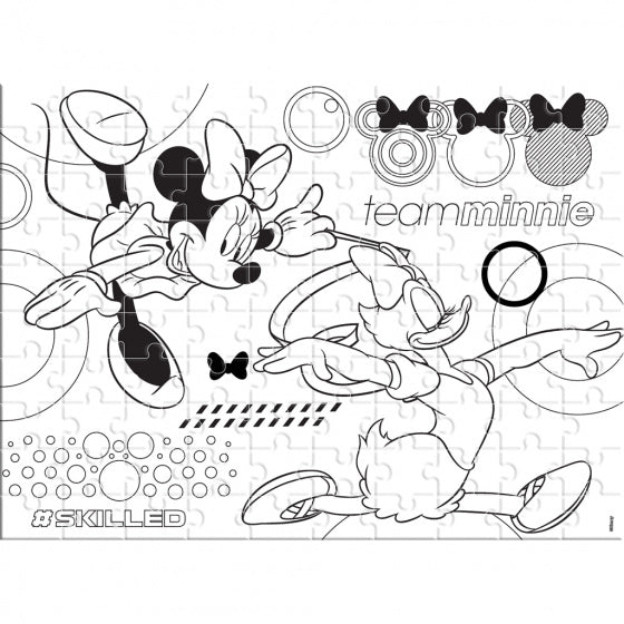 kleurplaat en puzzel Minnie Mouse 49 cm karton 100 stuks