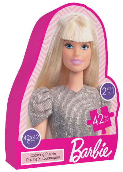 kleurpuzzel 2-in-1 Barbie meisjes 42 cm 2-delig