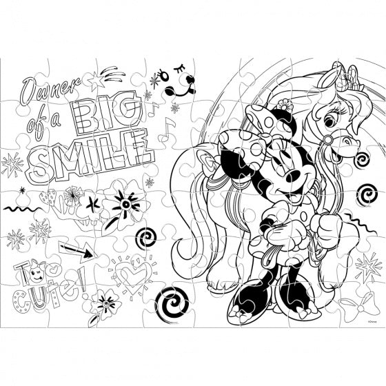 kleurpuzzel 2-in-1 Minnie 4-delig