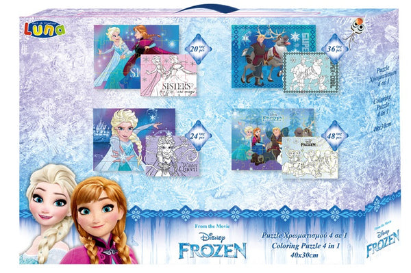 kleurpuzzel 4-in-1 Frozen meisjes 40 x 30 cm 4-delig
