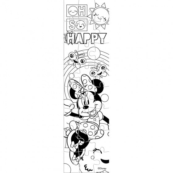 kleurpuzzeltoren Minnie Mouse junior 13 cm roze 24 stuks